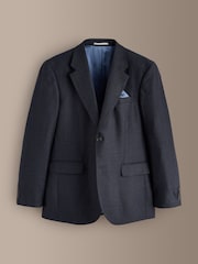 Navy Signature Tailored Fit Zignone Italian Wool Cashmere Flannel Check Suit Jacket - Image 1 of 6