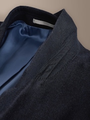 Navy Signature Tailored Fit Zignone Italian Wool Cashmere Flannel Check Suit Jacket - Image 4 of 6