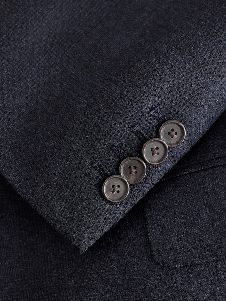 Navy Signature Tailored Fit Zignone Italian Wool Cashmere Flannel Check Suit Jacket - Image 6 of 6 Navy Signature Tailored Fit Zignone Italian Wool Cashmere Flannel Check Suit Jacket - Image 6 of 6