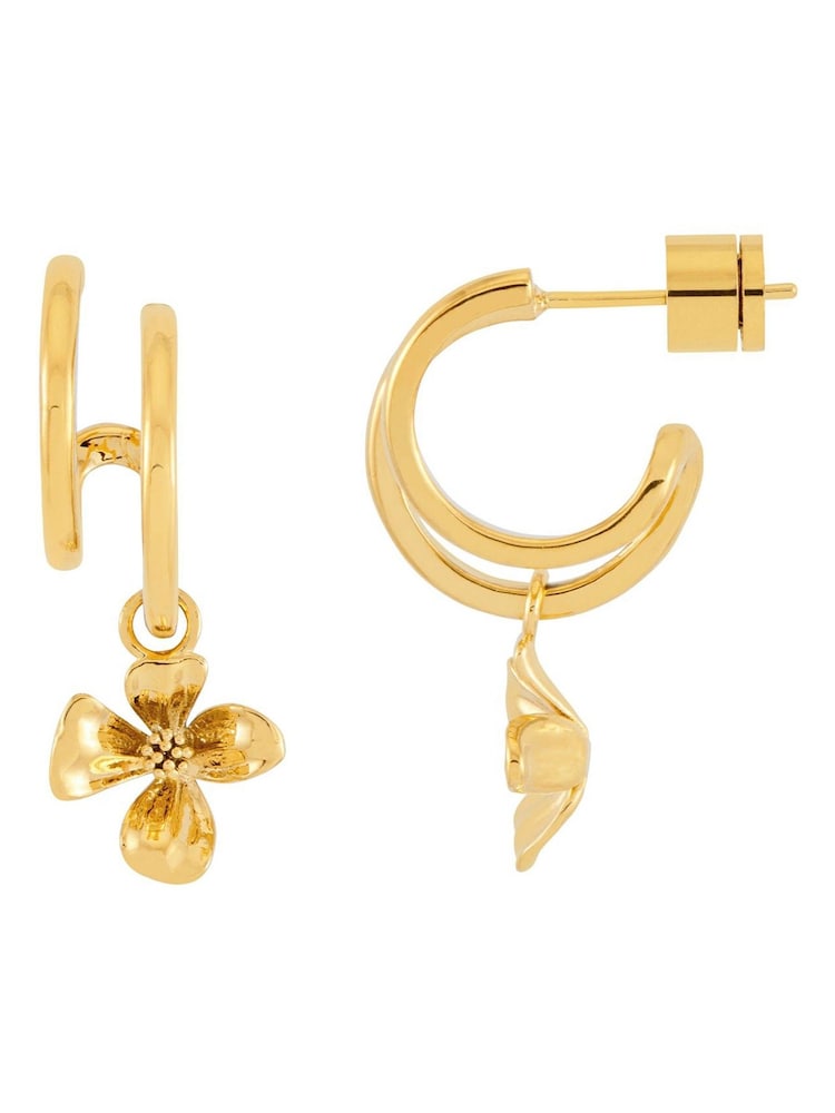 The Edit by Estella Bartlett Tone Flower Illusion Hoops - صورة 1 من 3