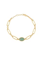 The Edit by Estella Bartlett Gold Tone Oval Aventurine Chain Link Bracelet - Image 1 of 3