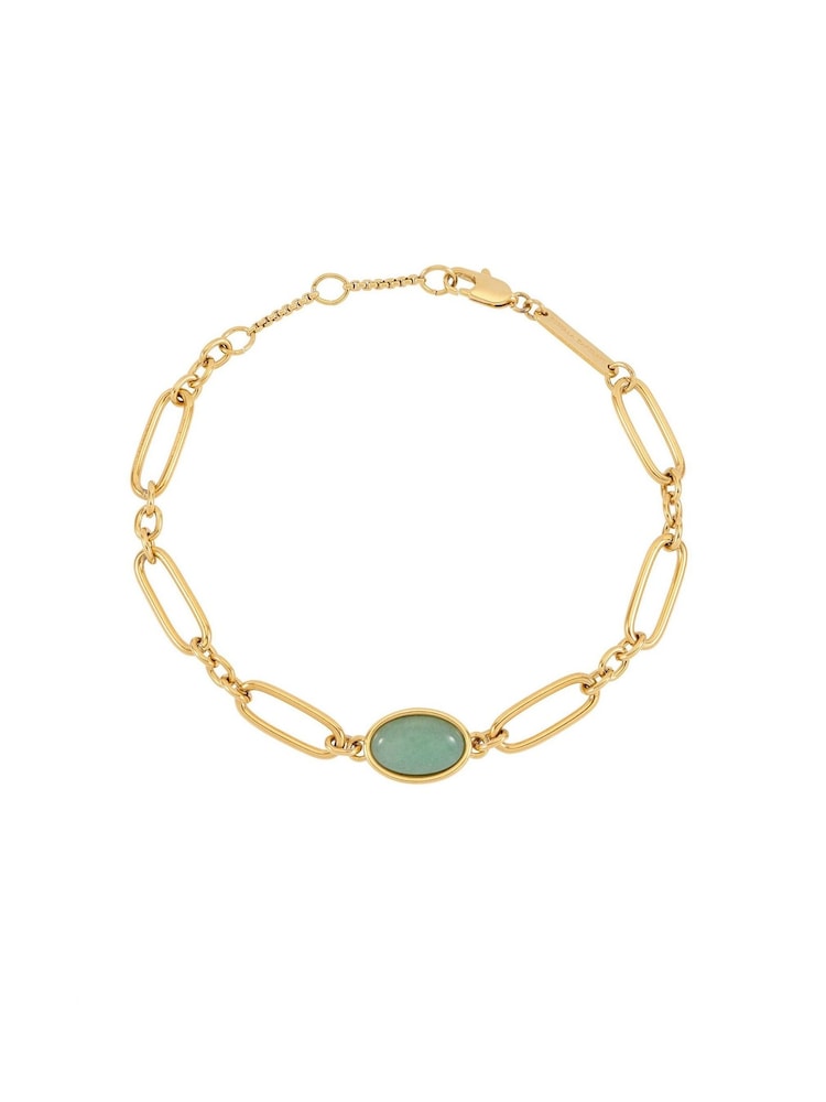 The Edit by Estella Bartlett Gold Tone Oval Aventurine Chain Link Bracelet - Image 1 of 3