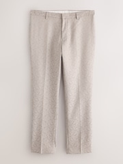 Neutral Slim Fit Jacquared Tuxedo Suit Trousers - Image 6 of 10