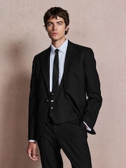 Black Slim Fit Textured Gold Detailing Suit Jacket - Image 1 of 6