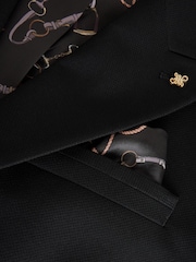 Black Slim Fit Textured Gold Detailing Suit Jacket - Image 10 of 12