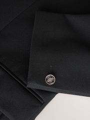 Black Slim Fit Textured Gold Detailing Suit Jacket - Image 12 of 12