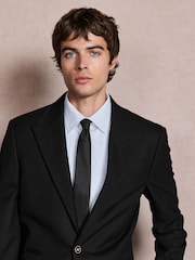 Black Slim Fit Textured Gold Detailing Suit Jacket - Image 5 of 6