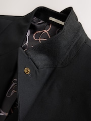 Black Slim Fit Textured Gold Detailing Suit Jacket - Image 8 of 12