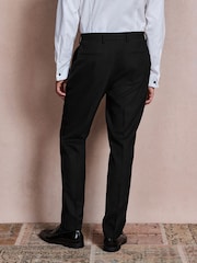 Black Slim Fit Textured Side Insert Suit Trousers - Image 3 of 5