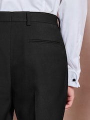 Black Slim Fit Textured Side Insert Suit Trousers - Image 4 of 5