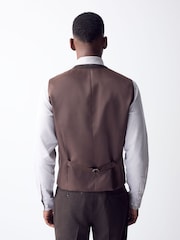 Brown Tailored Fit Flannel Suit Waistcoat - Image 2 of 6