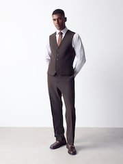 Brown Tailored Fit Flannel Suit Waistcoat - Image 4 of 6