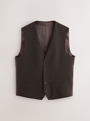 Brown Tailored Fit Flannel Suit Waistcoat - Image 7 of 10