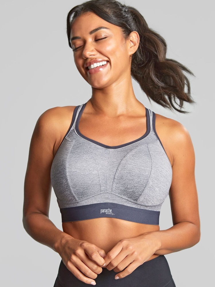 Panache Sports Boundless Padded Non Wired Sports Grey Bra - Image 2 of 6