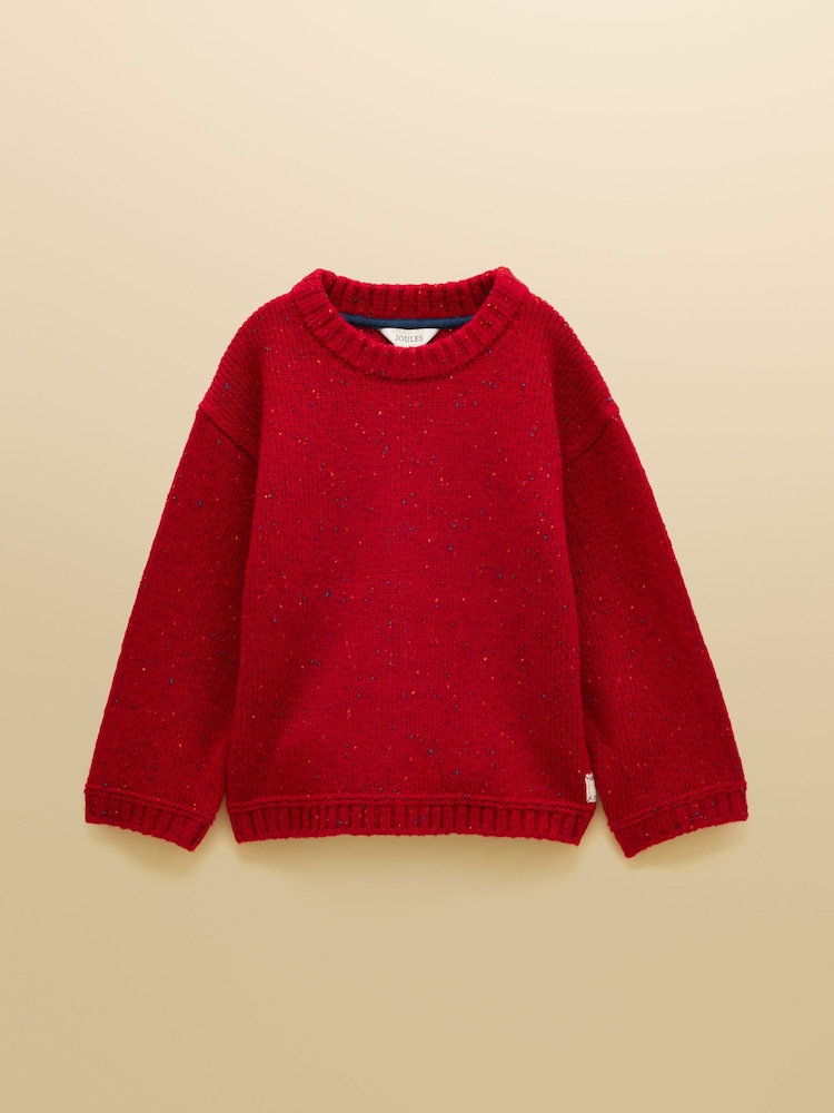 Joules Kids' Fisherman Red Rib Jumper - Image 1 of 4