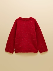 Joules Kids' Fisherman Red Rib Jumper - Image 2 of 4