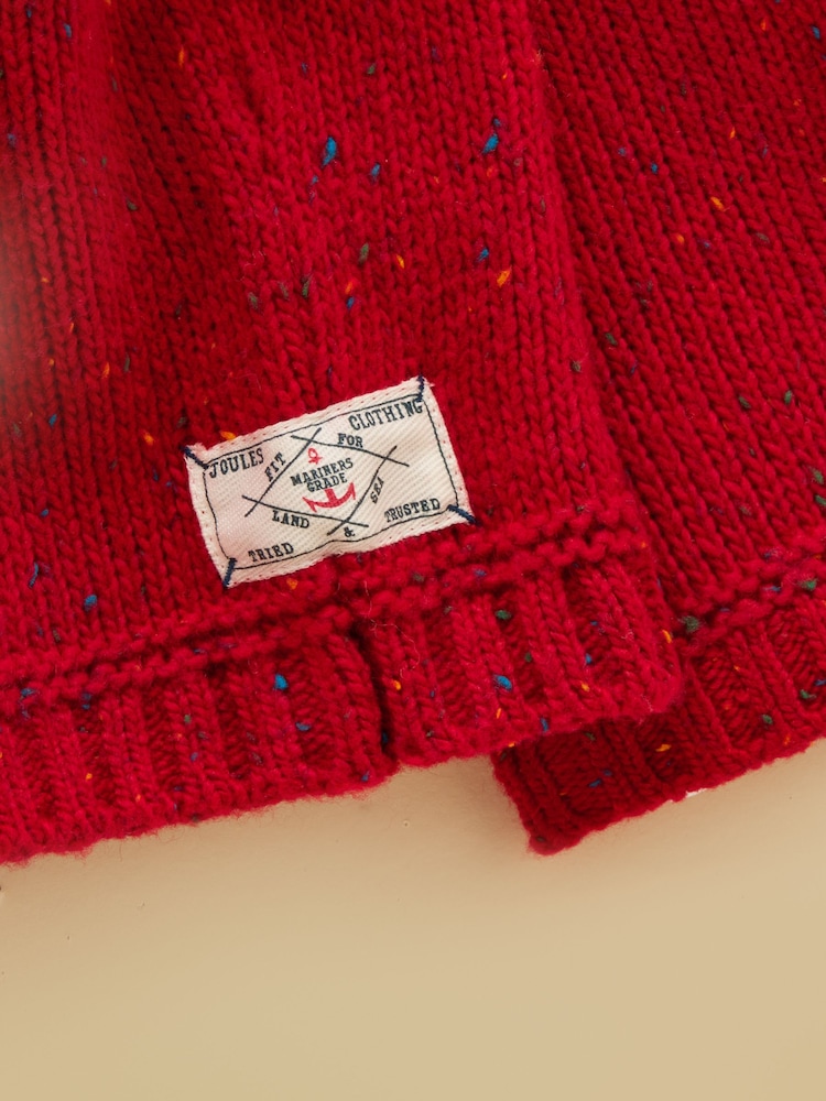Joules Kids' Fisherman Red Rib Jumper - Image 4 of 4