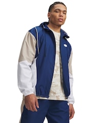 Under Armour Blue Rival Woven Colourblock Jacket - Image 1 of 3