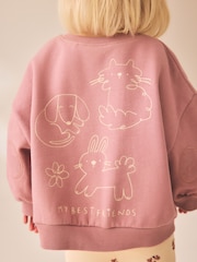 Animaux roses à motifs - Ensemble sweat-shirt et leggings évasés (3mois -7ans) - Image 3 de 9