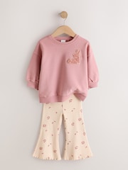 Animaux roses à motifs - Ensemble sweat-shirt et leggings évasés (3mois -7ans) - Image 6 de 9