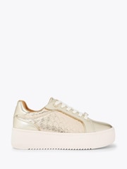 KG Kurt Geiger Gold Lighter Weave Trainers - Image 1 of 4