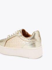KG Kurt Geiger Gold Lighter Weave Trainers - Image 3 of 4