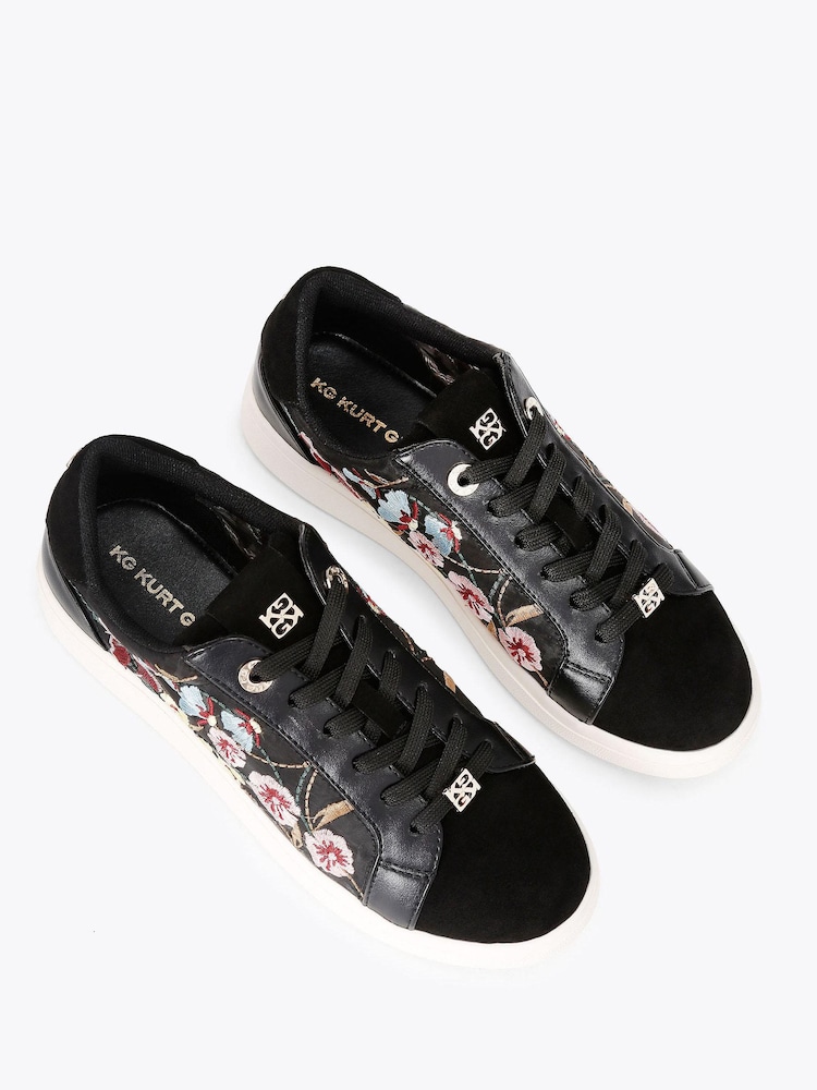 KG Kurt Geiger Black Eliza Embroidery Trainers - Image 2 of 4