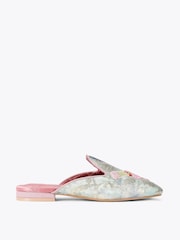 Kurt Geiger London Pink Embroidered Slipper Shoes - Image 2 of 5