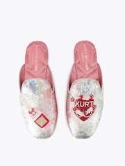 Kurt Geiger London Pink Embroidered Slipper Shoes - Image 3 of 5