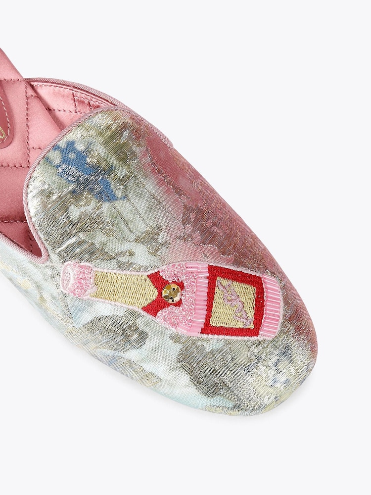 Kurt Geiger London Pink Embroidered Slipper Shoes - Image 5 of 5
