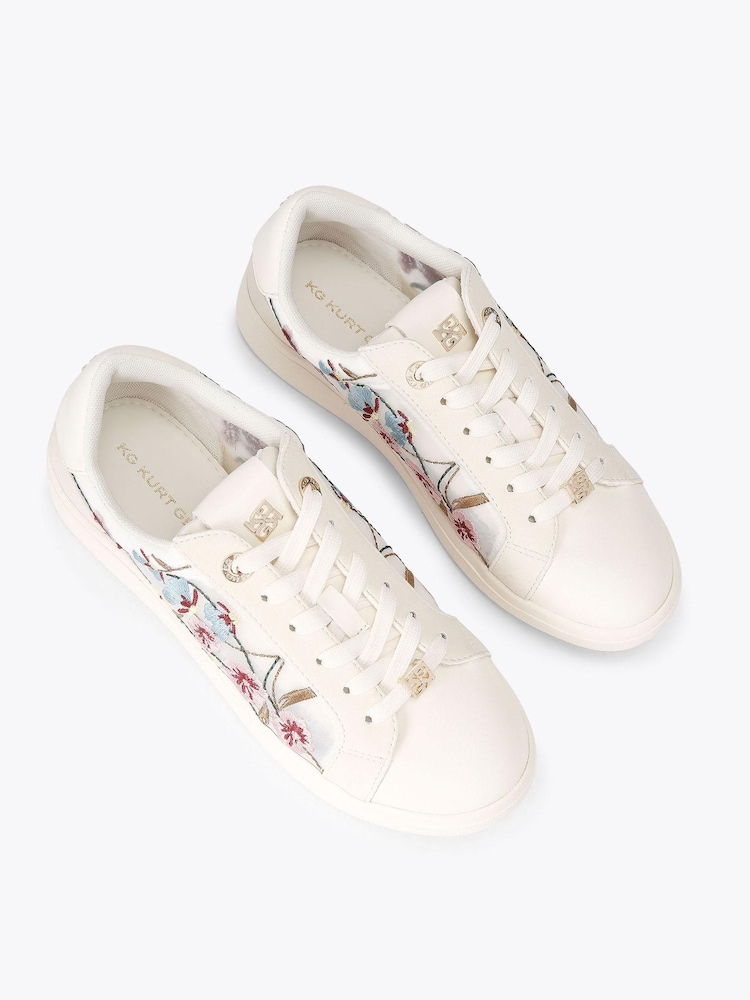 KG Kurt Geiger White Eliza Embroidery Trainers - Image 2 of 4 KG Kurt Geiger White Eliza Embroidery Trainers - Image 2 of 4