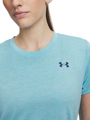 Under Armour Teal Blue Tech Twist Crew Neck T-Shirt - Image 3 of 3