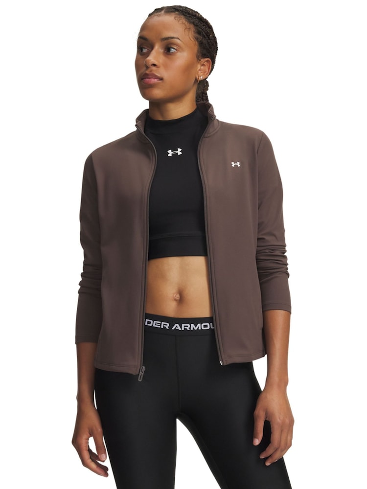 Under Armour Brown Motion Full Zip Sweat Top - Image 1 of 3 Under Armour Brown Motion Full Zip Sweat Top - Image 1 of 3