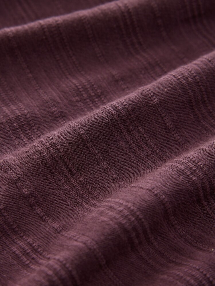 Wine Long Sleeve Notch Neck Top - Image 2 of 3 Wine Long Sleeve Notch Neck Top - Image 2 of 3