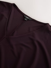 Wine Short Sleeved V-Neck Top - Image 8 of 8