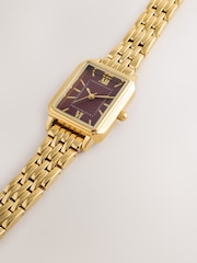 Gold Tone Burgundy Dial Bracelet Watch - Image 3 of 3