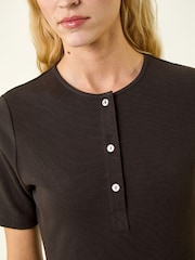 Чорний - Roman Buttoned Pocket Stretch Midi Dress - Image 6 of 6