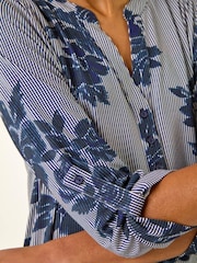 Chemise Extensible Roman Rayé Floral Imprimé - Image 6 de 6