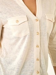 Roman White Pocket Front Stretch Blouse - Image 5 of 5