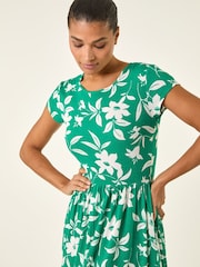Roman Green Floral Print Pocket Midi Dress - Image 3 of 5