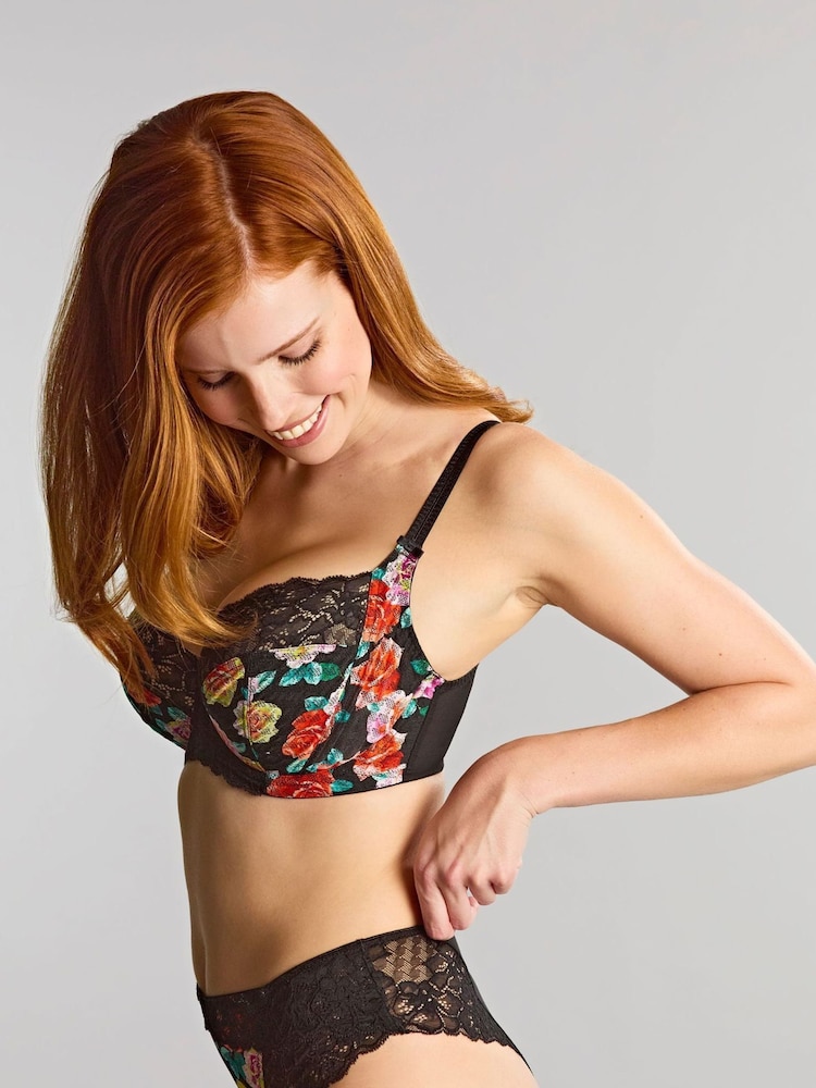 Panache Black Floral Full Cup Envy Lace Wired Bra - Image 1 of 6 Panache Black Floral Full Cup Envy Lace Wired Bra - Image 1 of 6