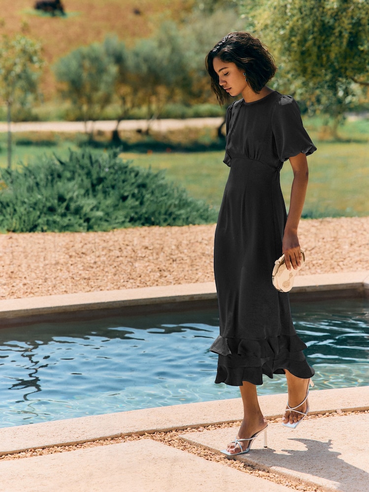 black satin midi dress petite Buy Friends Like These Black Petite Satin Cowl Neck Midi Dress from Next USA