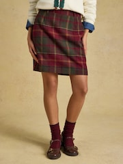 Joules Bramble Rustland Check Short Tweed Wool Blend Skirt - Image 1 of 6