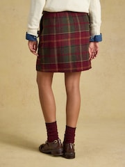 Joules Bramble Rustland Check Short Tweed Wool Blend Skirt - Image 2 of 6
