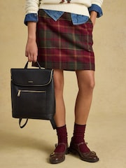 Joules Bramble Rustland Check Short Tweed Wool Blend Skirt - Image 5 of 6