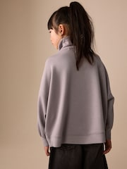 נייטרלי\אפור - Half Zip Sweatshirt (3-16yrs) - תמונה 3 מתוך 8