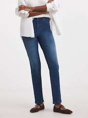 JD Williams Blue High Waist Super Stretch Slim Leg Jeans - Image 3 of 4