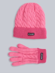 Rosa - Sett med Animal hatter og hansker til barn, pelsfôret - Bilde 2 av 6