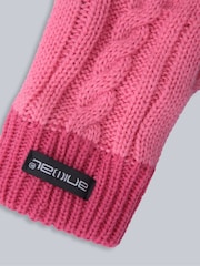 Rosa - Sett med Animal hatter og hansker til barn, pelsfôret - Bilde 3 av 6