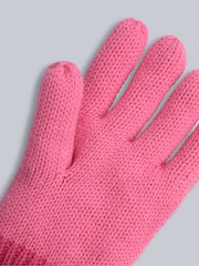 Rosa - Sett med Animal hatter og hansker til barn, pelsfôret - Bilde 4 av 6